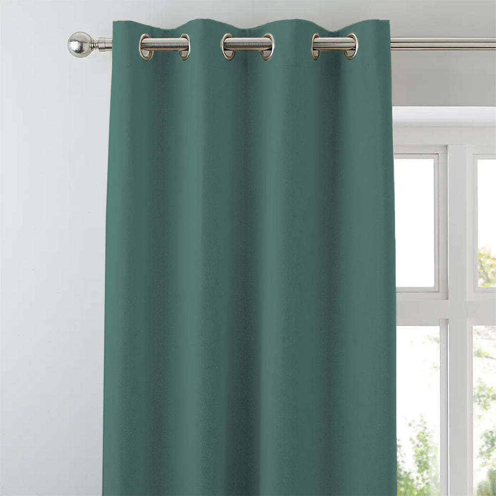 Jacquard Room Darkening Curtains in Wintergreen Dream Green Set Of 2 - (P267)