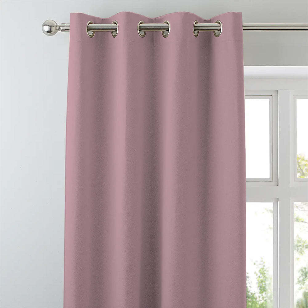 Jacquard Room Darkening Curtains in Cameo Pink Set Of 2 - (P269)