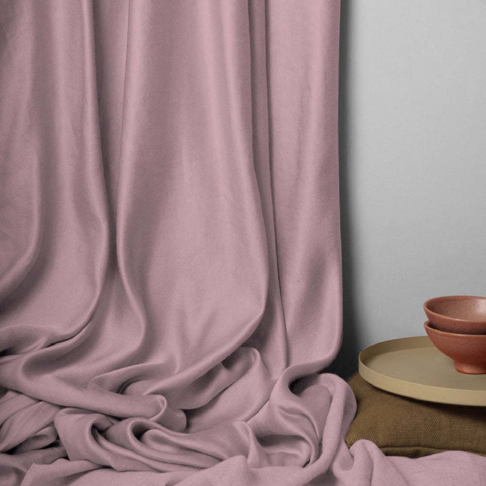 Jacquard Room Darkening Curtains in Cameo Pink Set Of 2 - (P269)