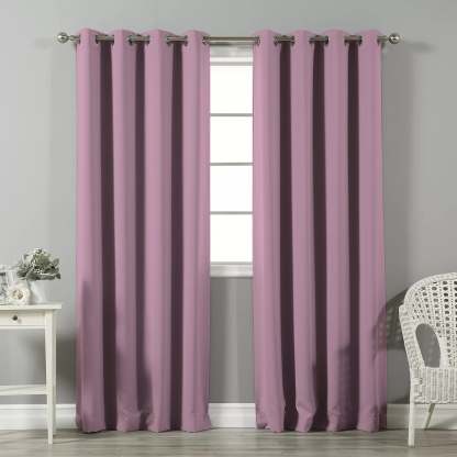Jacquard Room Darkening Curtains in Piglet Pink Set Of 2 - (P26)