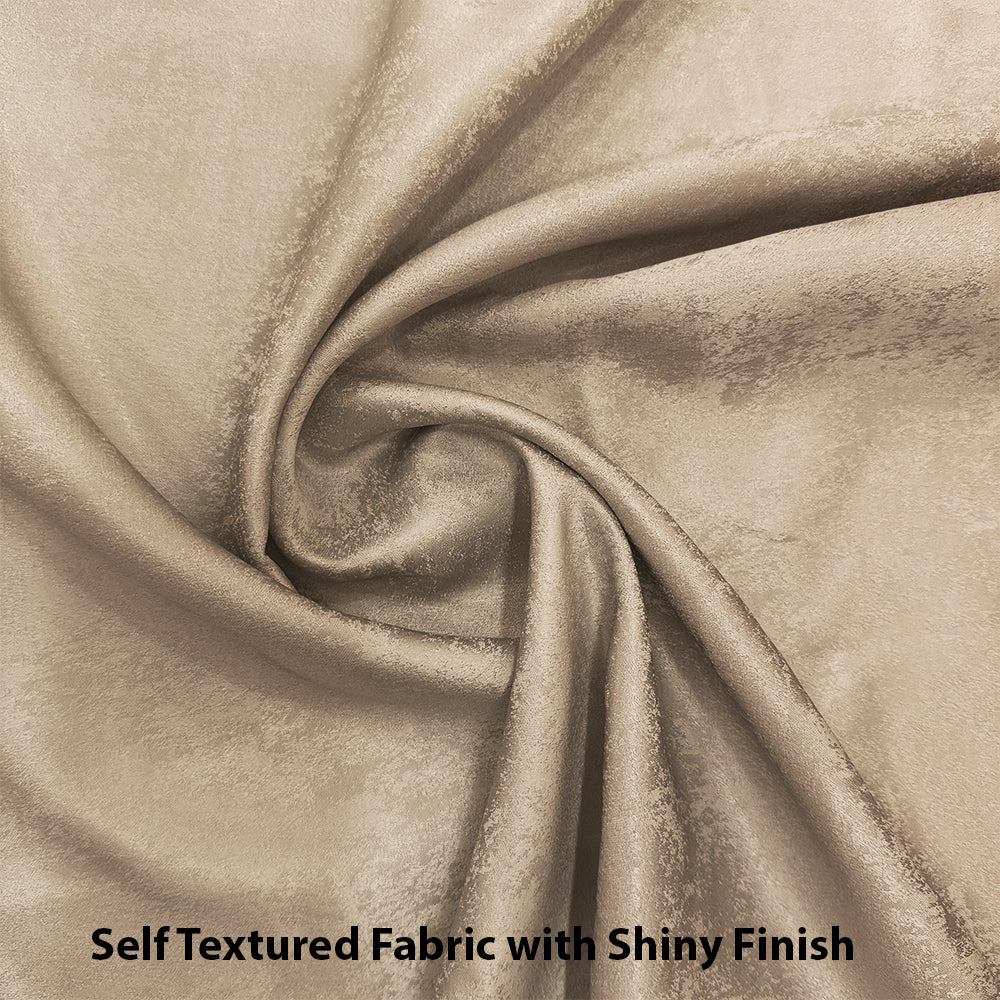 Jacquard Room Darkening Curtains in Dessert Sand Beige Set Of 2 - (P270)