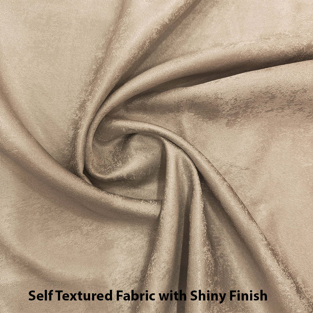 Jacquard Room Darkening Curtains in Dessert Sand Beige Set Of 2 - (P270)