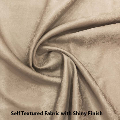 Jacquard Room Darkening Curtains in Dessert Sand Beige Set Of 2 - (P270)