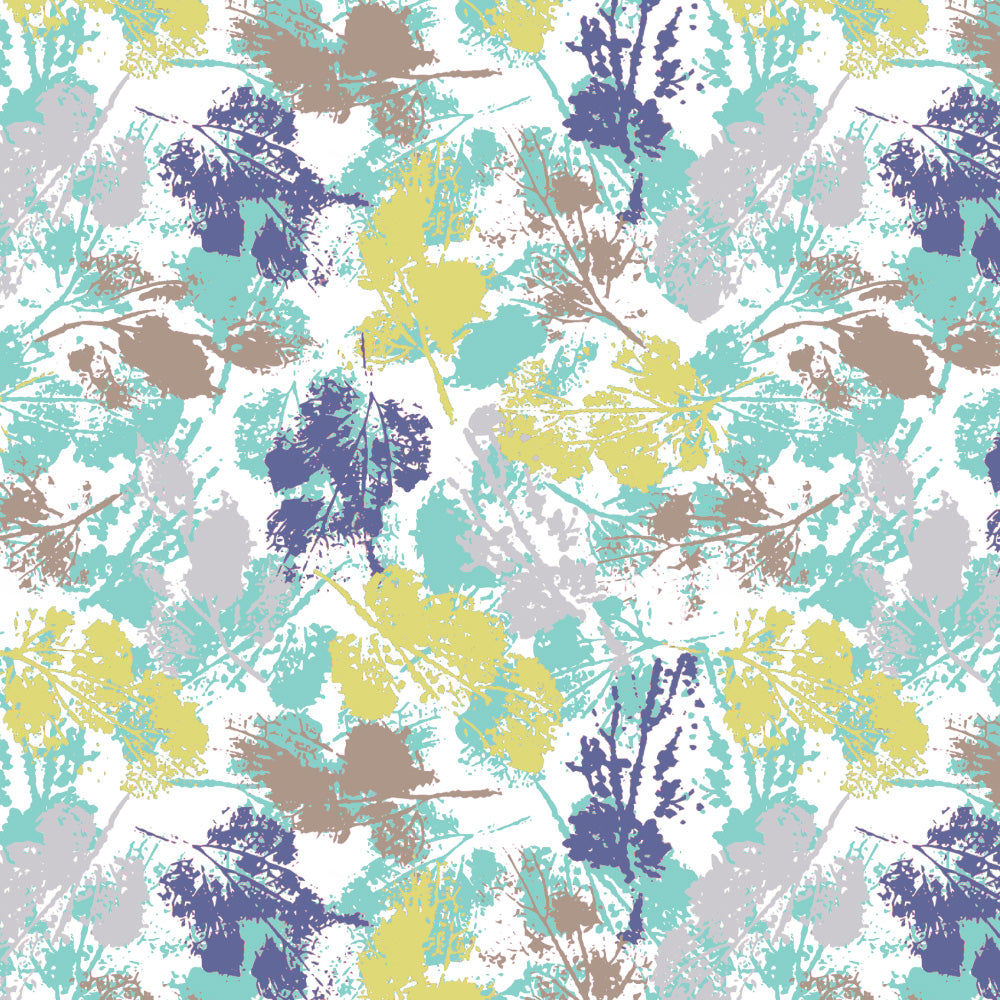 Chromatic Foliage Floral Midnight Blue Heavy Satin Blackout curtains Set Of 2 - (DS271B)
