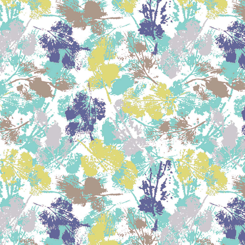 Chromatic Foliage Floral Midnight Blue Heavy Satin Blackout curtains Set Of 2 - (DS271B)
