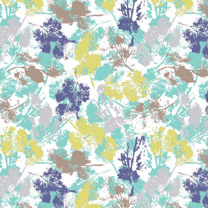 Chromatic Foliage Floral Midnight Blue Heavy Satin Blackout curtains Set Of 2 - (DS271B)