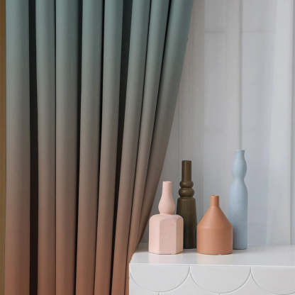 Chromatic Meadows Floral & Ombre Print Combination Room Darkening Curtains Set Of 4 Door Curtain - (271DOMBRE27)