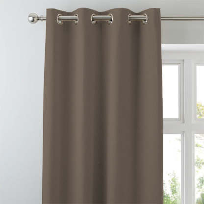 Jacquard Room Darkening Curtains in Umber Brown Set Of 2 - (P274)