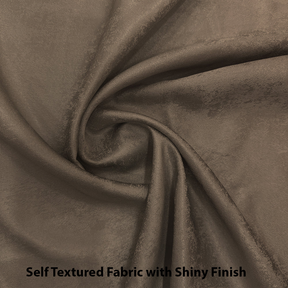 Jacquard Room Darkening Curtains in Umber Brown Set Of 2 - (P274)