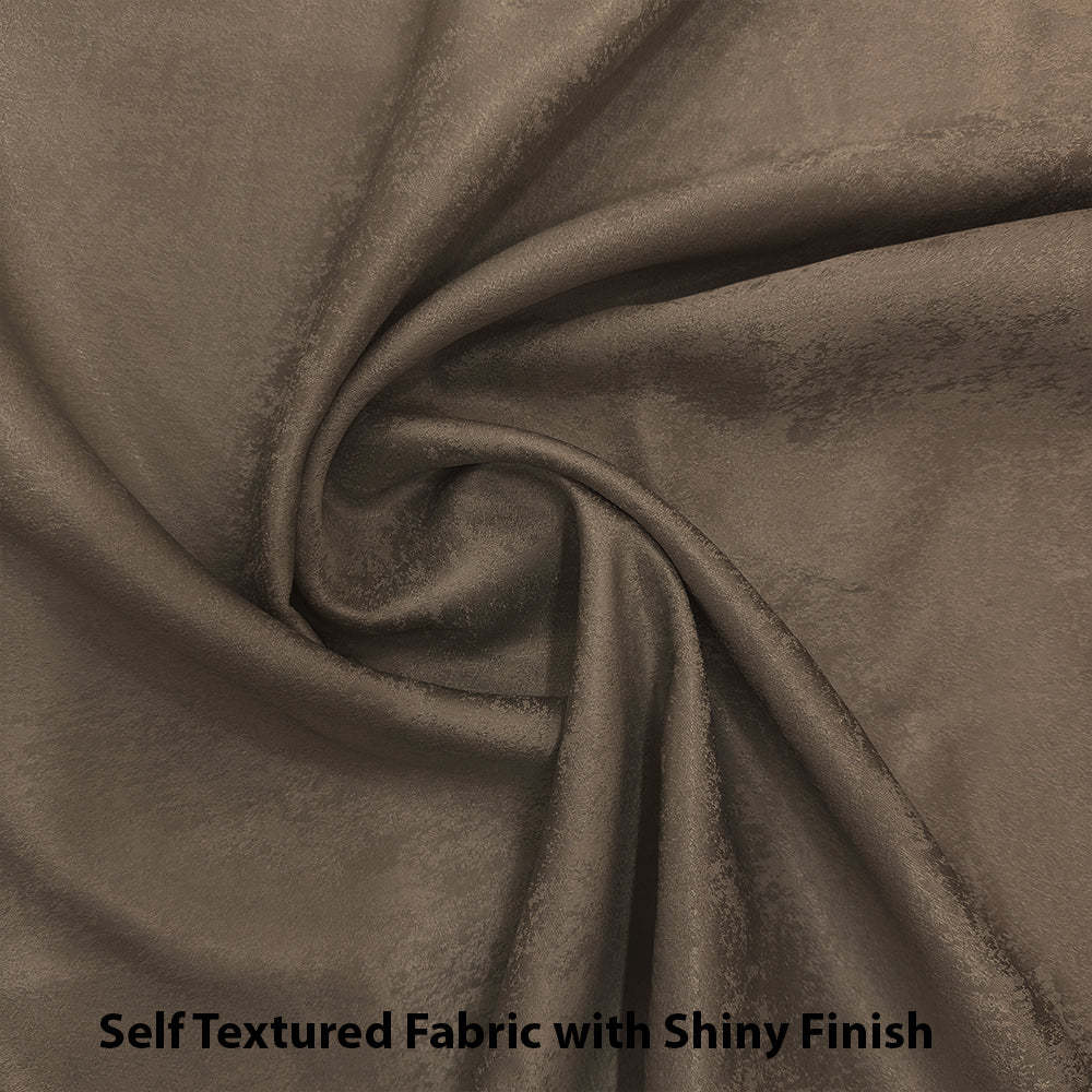 Jacquard Room Darkening Curtains in Umber Brown Set Of 2 - (P274)