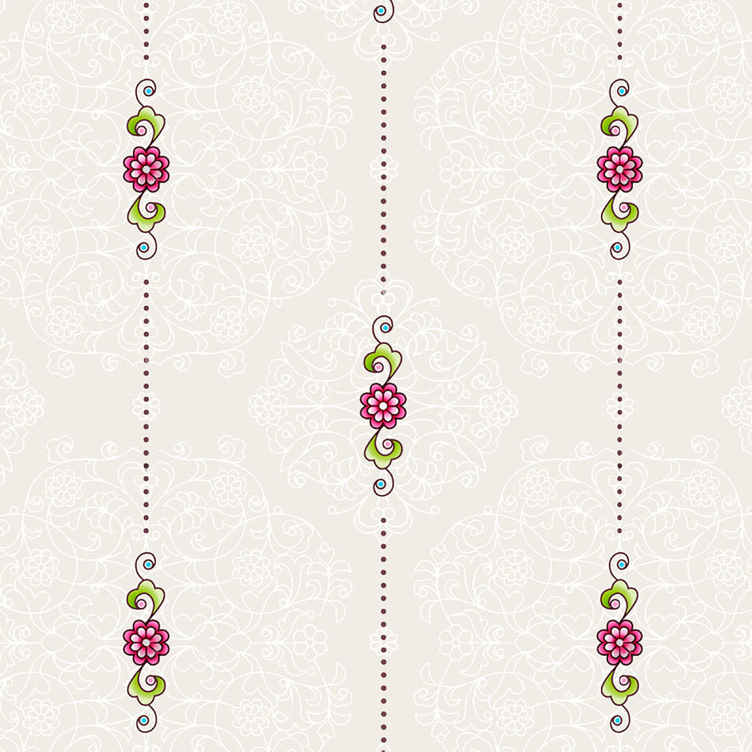 Elegant Ethenic  Print Sheer Semi Transparent Curtain - Set of 2 -DS274A