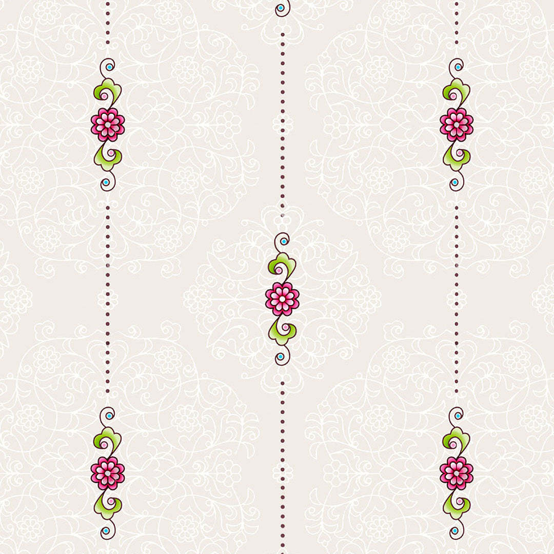 Elegant Ethenic Print Sheer Semi Transparent Curtain - Set of 2 -DS274A