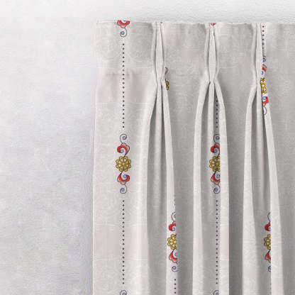 Ethnic Essence Floral Soft Pink Heavy Satin Blackout curtains Set Of 2 - (DS274C)