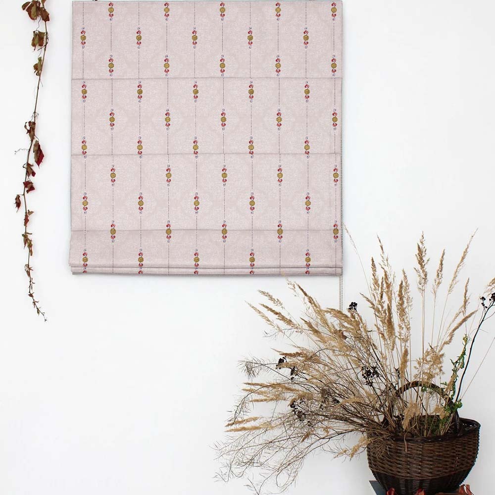 Ethnic Essence Floral Soft Pink Satin Roman Blind (DS274C)