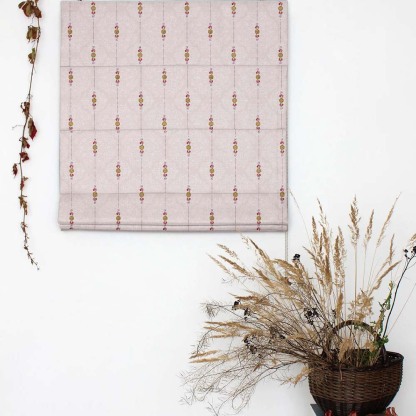Ethnic Essence Floral Soft Pink Satin Roman Blind (DS274C)
