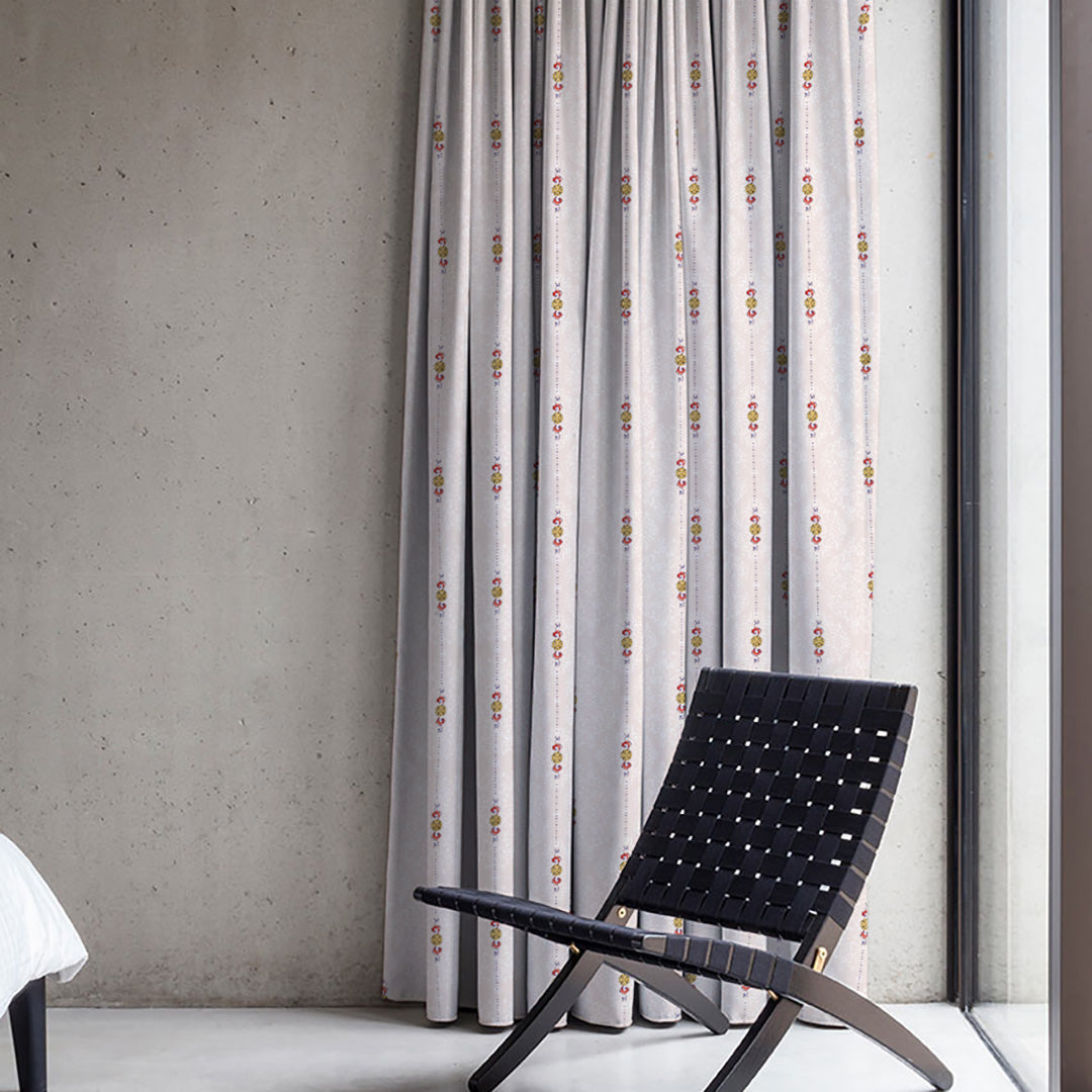 Ethnic Essence Floral Soft Pink Heavy Satin Blackout curtains Set Of 2 - (DS274C)