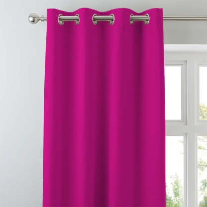 Jacquard Room Darkening Curtains in Deep Pink Set Of 2 - (P276)