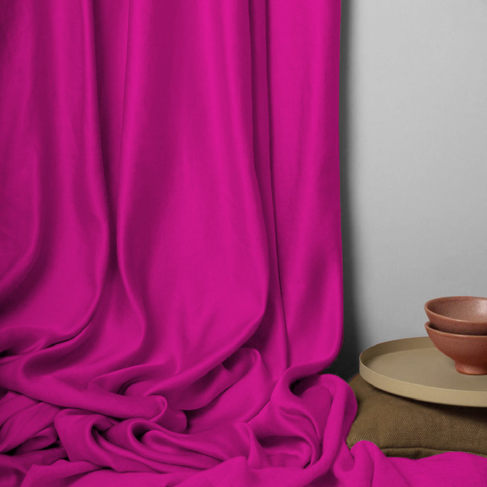 Jacquard Room Darkening Curtains in Deep Pink Set Of 2 - (P276)