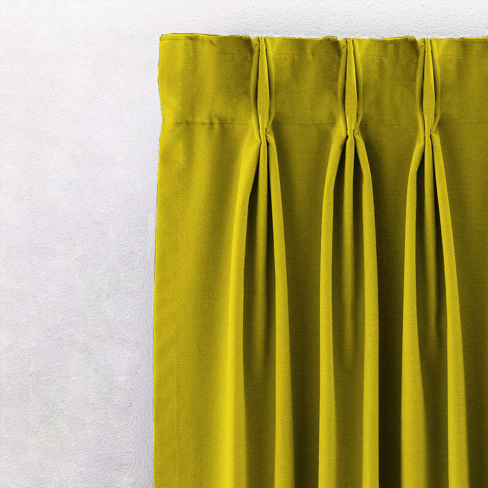 Jacquard Room Darkening Curtains in Buttercup Yellow Set Of 2 - (P277)