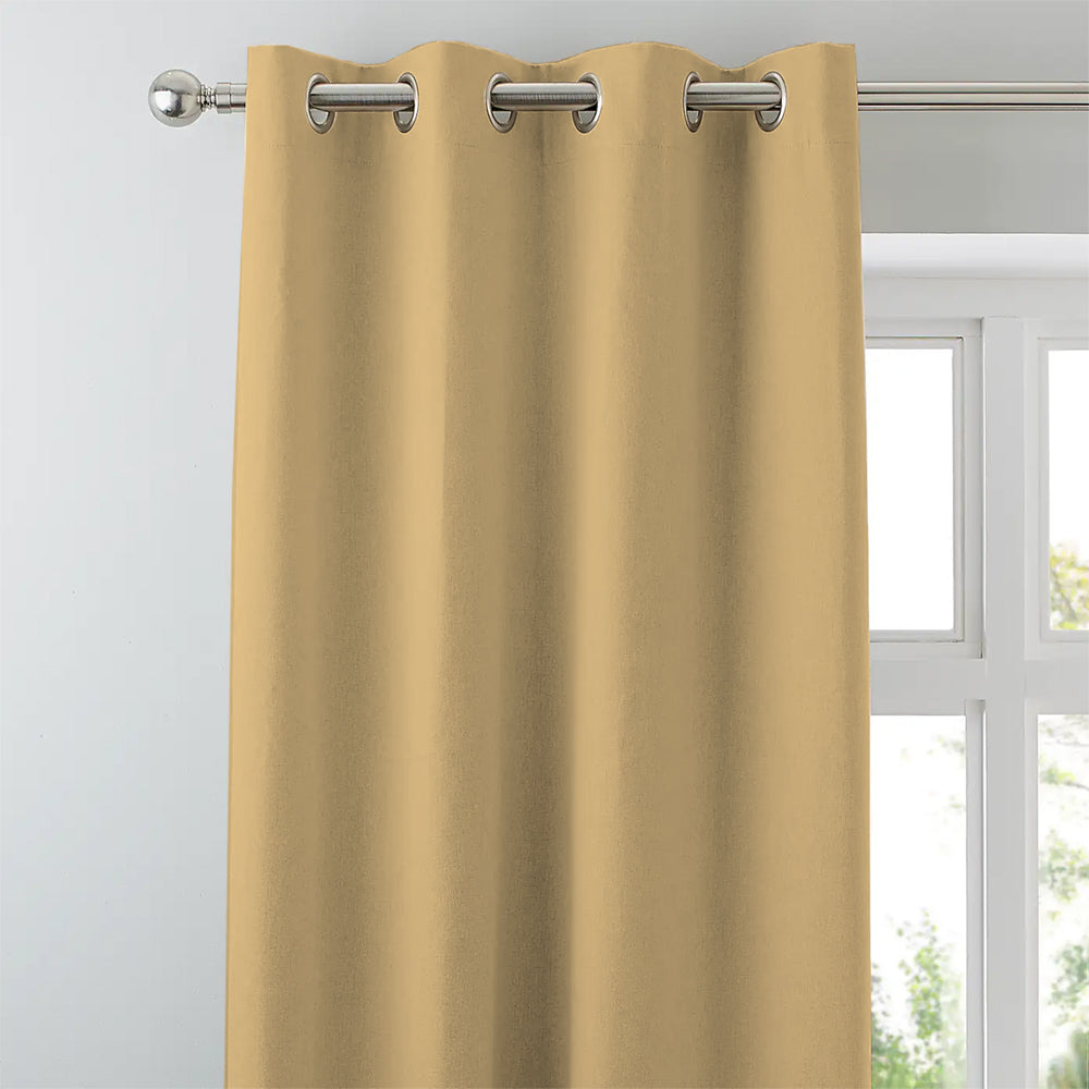Jacquard Room Darkening Curtains in Peach Orange Set Of 2 - (P278)