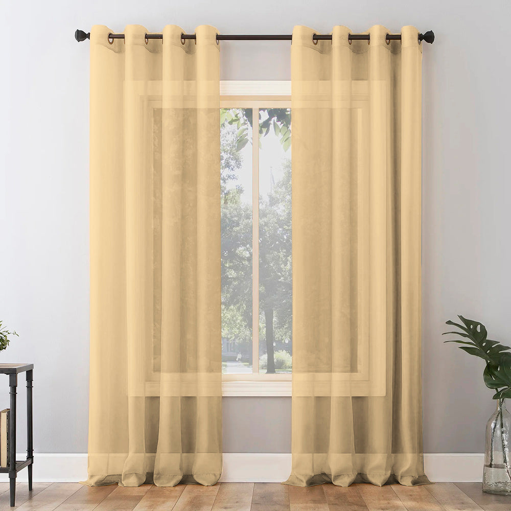 Jacquard Room Darkening Curtains in Peach Orange Set Of 2 - (P278)
