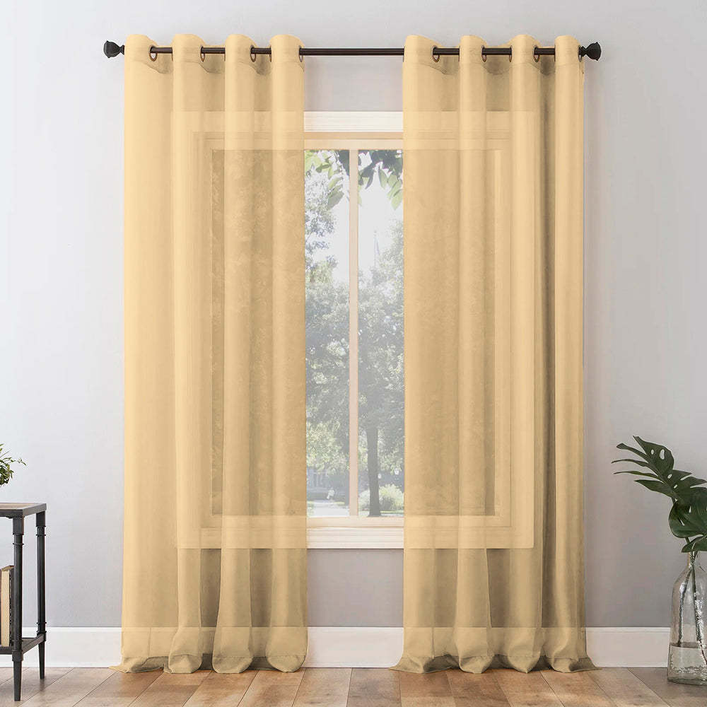 Jacquard Room Darkening Curtains in Peach Orange Set Of 2 - (P278)