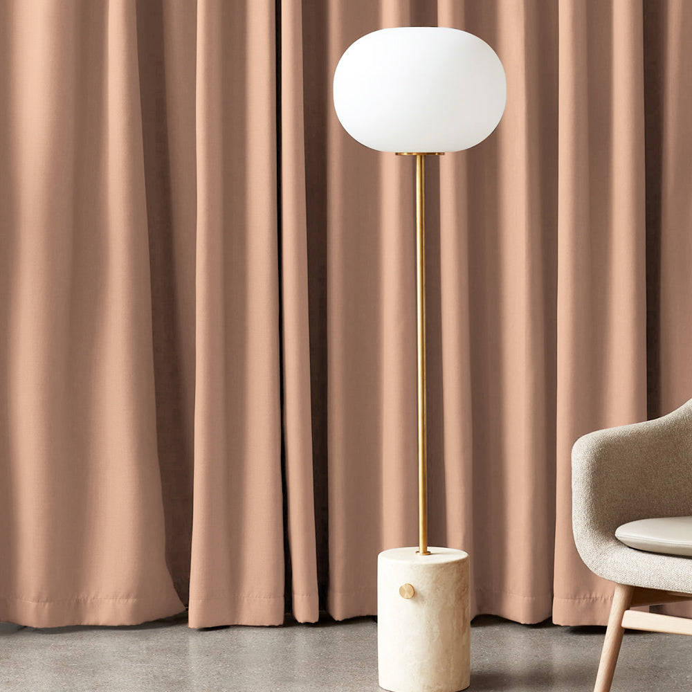 Jacquard Room Darkening Curtains in Apricot Orange Set Of 2 - (P279)