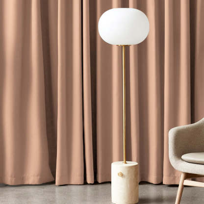 Jacquard Room Darkening Curtains in Apricot Orange Set Of 2 - (P279)