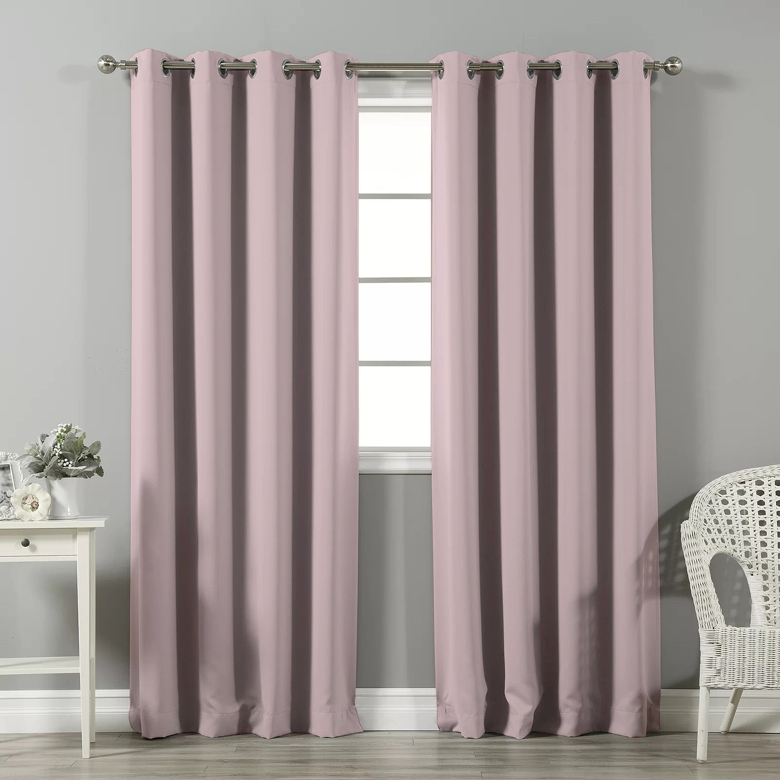 Jacquard Room Darkening Curtains in Lemonade Pink Set Of 2 - (P28)