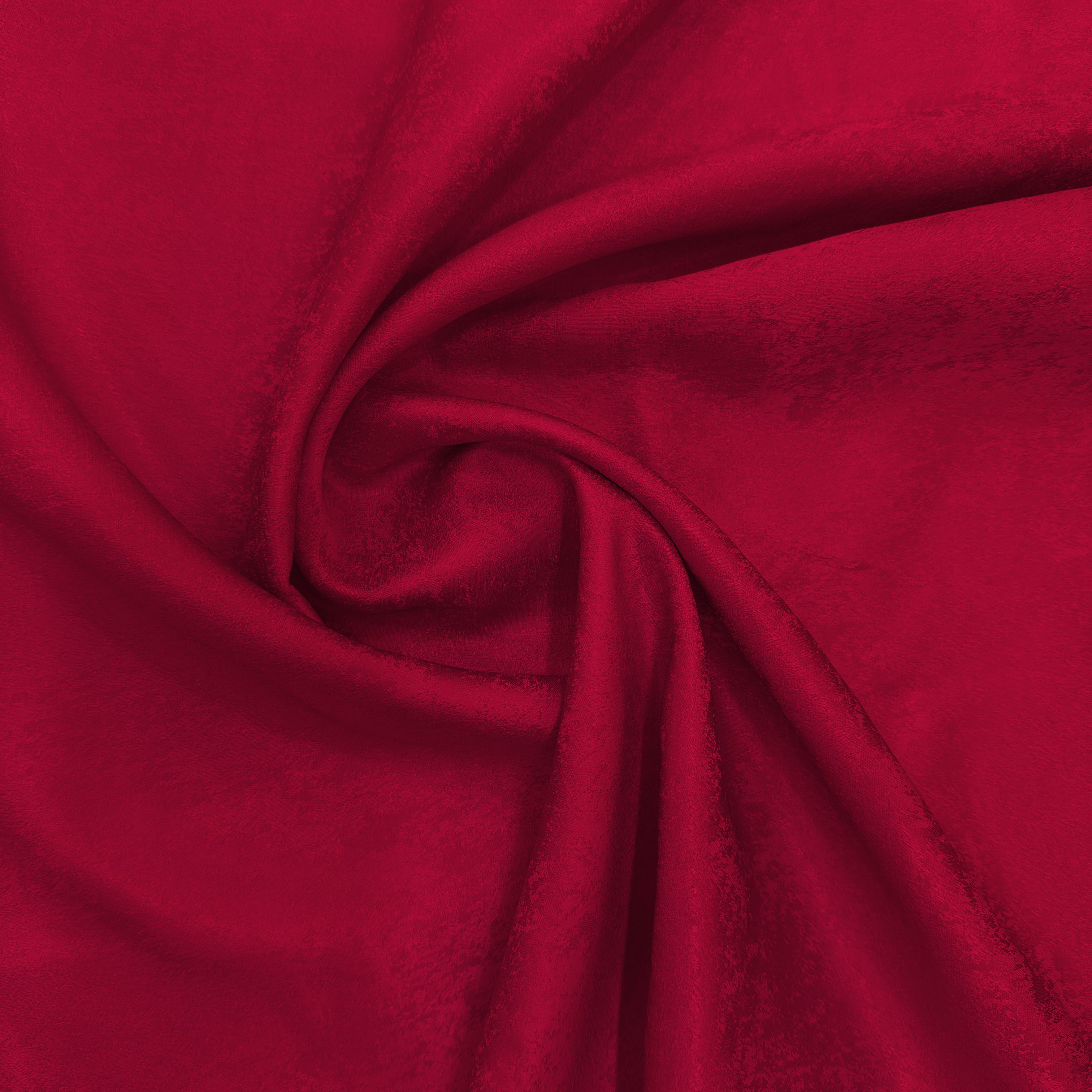 Jacquard Room Darkening Curtains in Raspberry Red Set Of 2 - (P281)