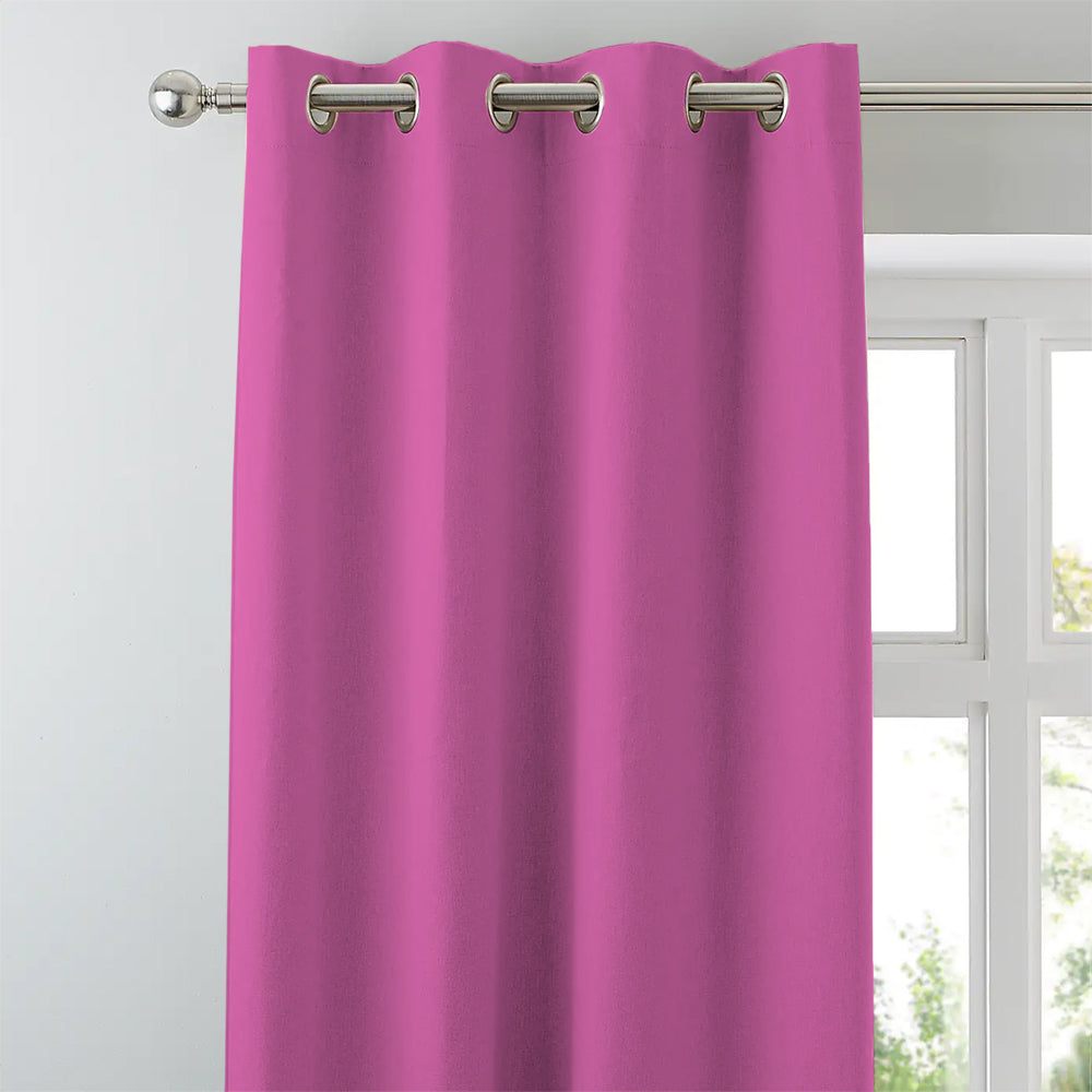 Jacquard Room Darkening Curtains in Bubblegum Pink Set Of 2 - (P282)