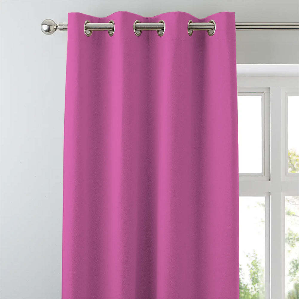 Jacquard Room Darkening Curtains in Bubblegum Pink Set Of 2 - (P282)