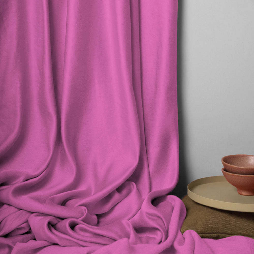 Jacquard Room Darkening Curtains in Bubblegum Pink Set Of 2 - (P282)