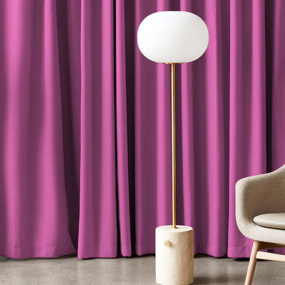 Jacquard Room Darkening Curtains in Bubblegum Pink Set Of 2 - (P282)