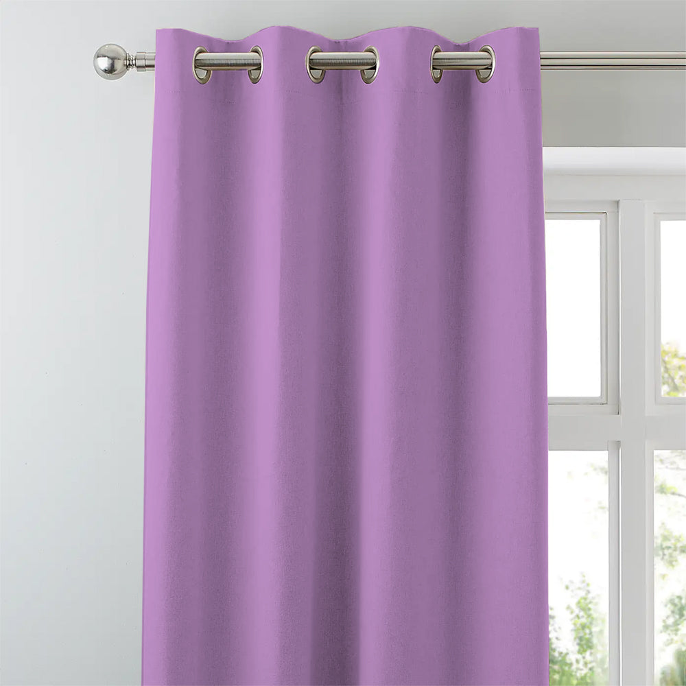 Jacquard Room Darkening Curtains in Mauve Set Of 2 - (P283)