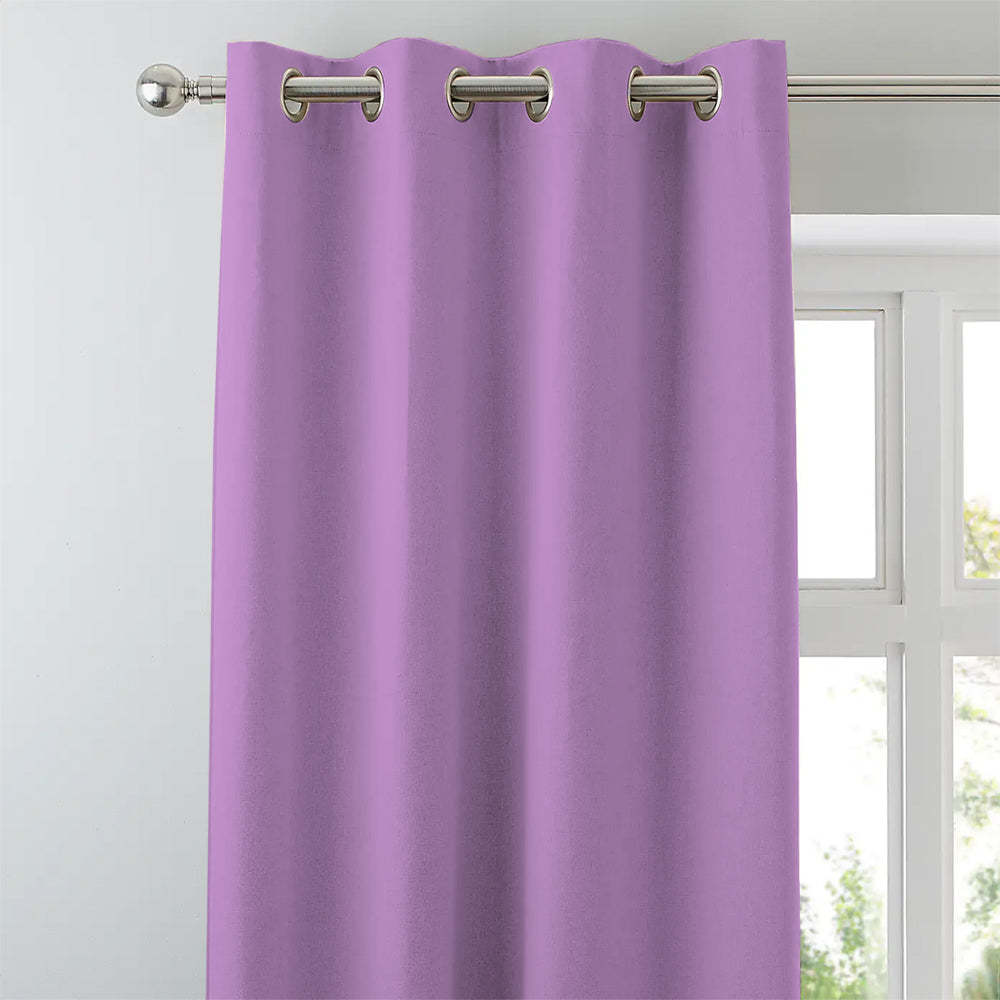 Jacquard Room Darkening Curtains in Mauve Set Of 2 - (P283)