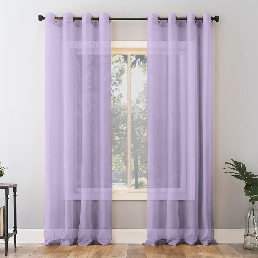 Jacquard Room Darkening Curtains in Fairy Tale Purple Set Of 2 - (P284)