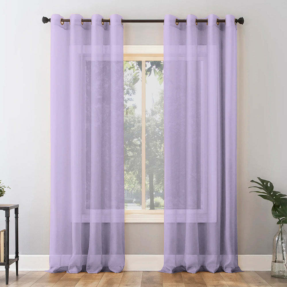 Jacquard Room Darkening Curtains in Fairy Tale Purple Set Of 2 - (P284)