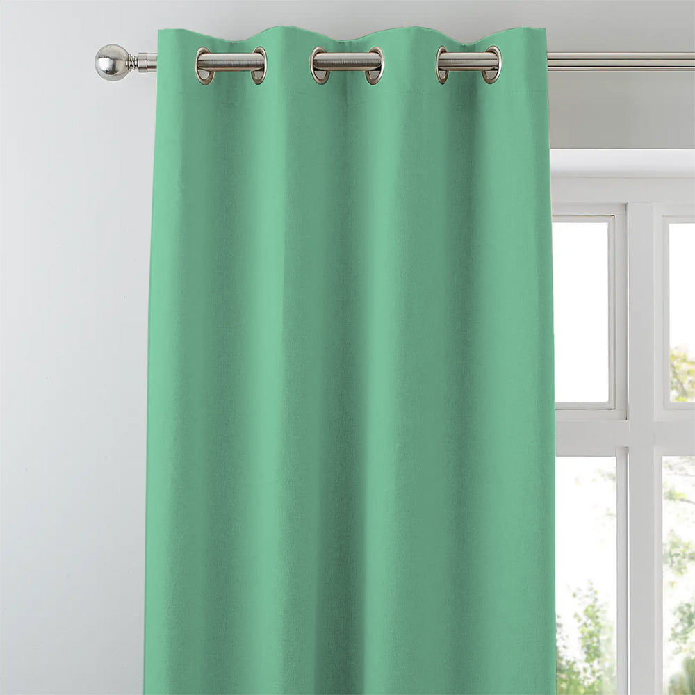 Jacquard Room Darkening Curtains in Carribean Green Set Of 2 - (P289)
