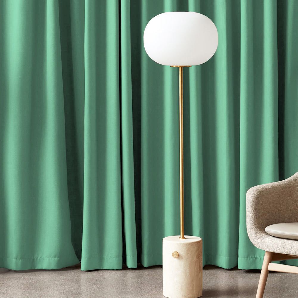 Jacquard Room Darkening Curtains in Carribean Green Set Of 2 - (P289)