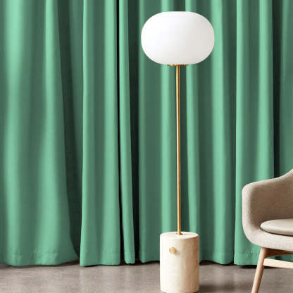 Jacquard Room Darkening Curtains in Carribean Green Set Of 2 - (P289)