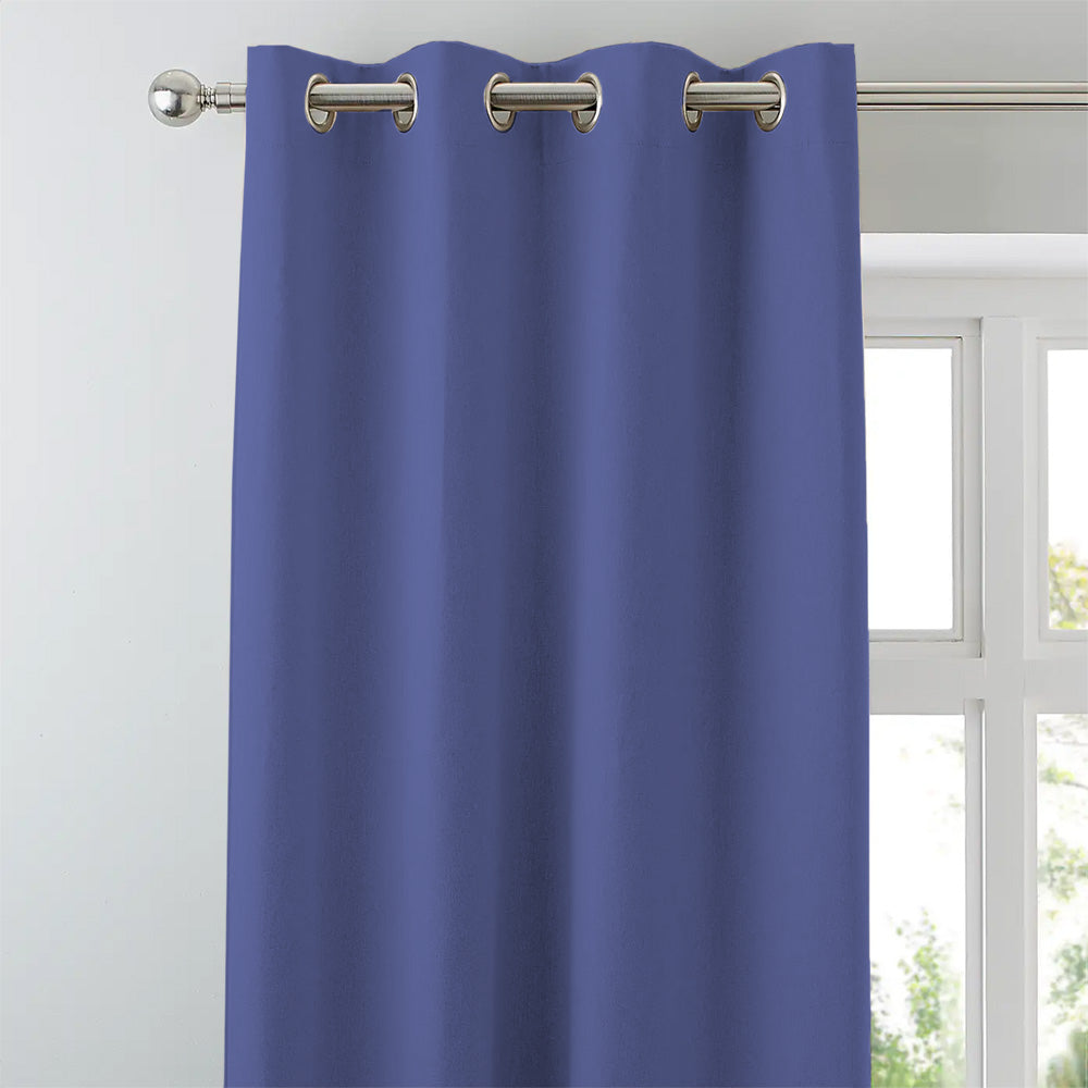 Jacquard Room Darkening Curtains in Bluberry Blue Set Of 2 - (P29)