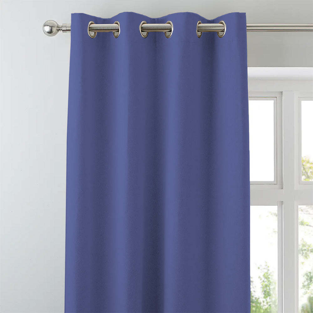 Jacquard Room Darkening Curtains in Bluberry Blue Set Of 2 - (P29)