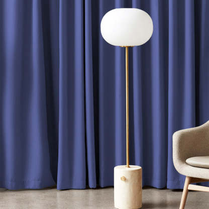 Jacquard Room Darkening Curtains in Bluberry Blue Set Of 2 - (P29)