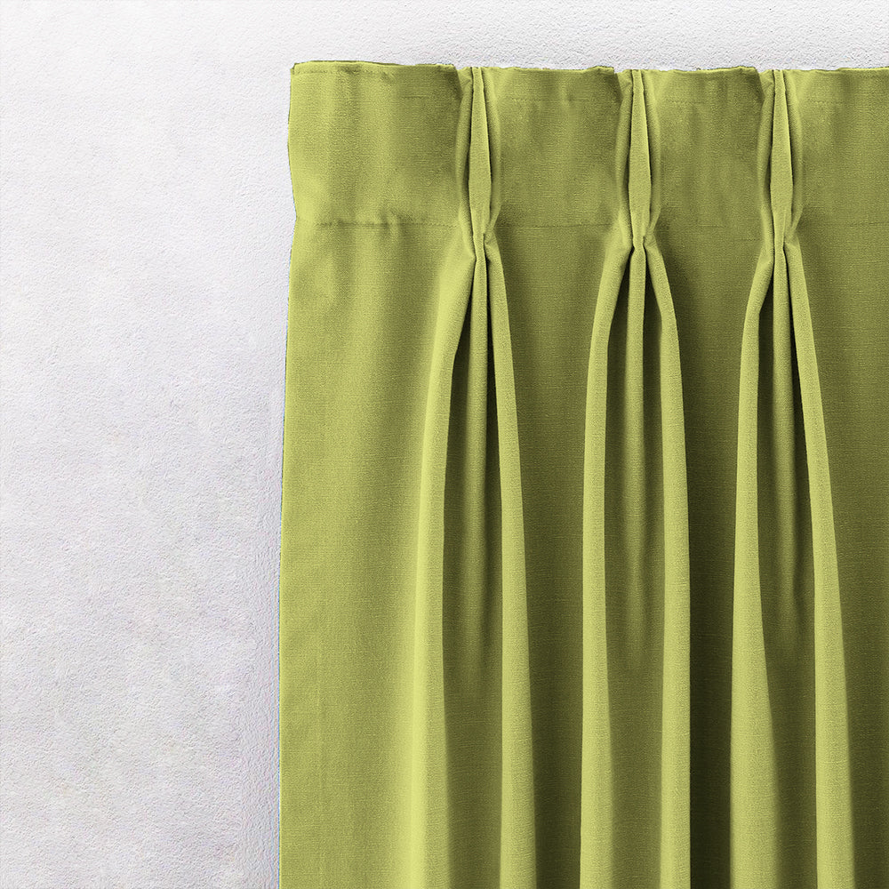 Jacquard Room Darkening Curtains in Yellow Green Set Of 2 - (P290)