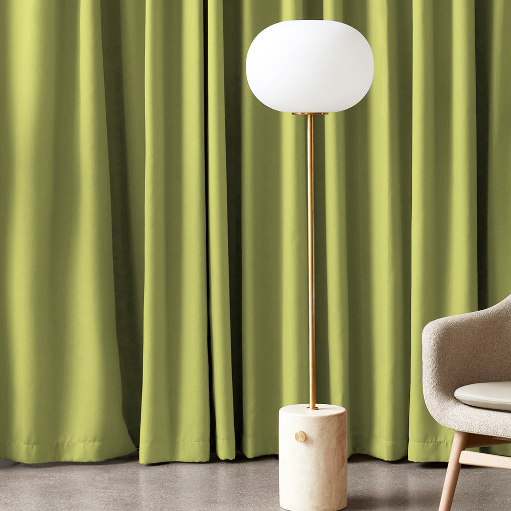 Jacquard Room Darkening Curtains in Yellow Green Set Of 2 - (P290)