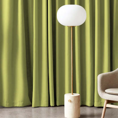 Jacquard Room Darkening Curtains in Yellow Green Set Of 2 - (P290)