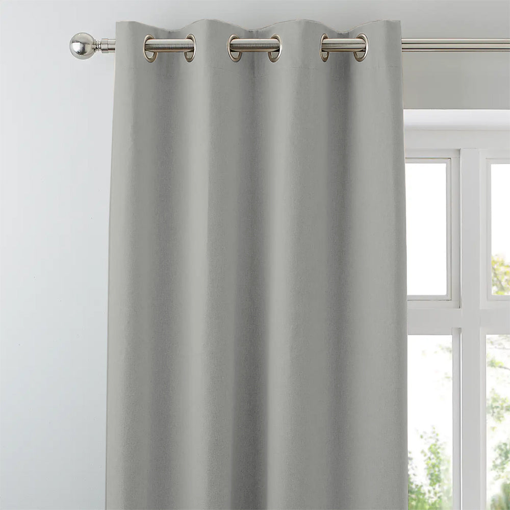 Jacquard Room Darkening Curtains in Aluminum Grey Set Of 2 - (P291)
