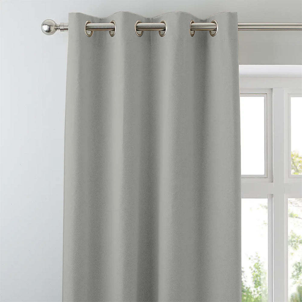 Jacquard Room Darkening Curtains in Aluminum Grey Set Of 2 - (P291)