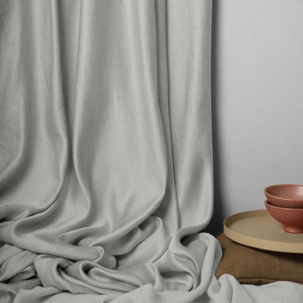 Jacquard Room Darkening Curtains in Aluminum Grey Set Of 2 - (P291)